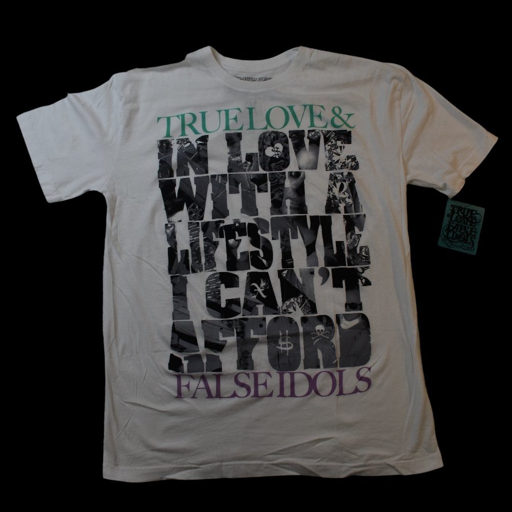 True Love False Idols Mens TLFI In Love With A Lifestyle White Shirt NewXL